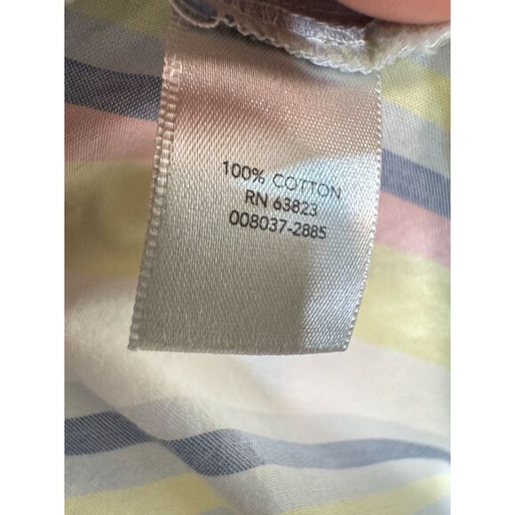 Christopher & Banks Womens Button Up Shirt Short Sleeve Size S Multicolor Stripe - Picture 5 of 12
